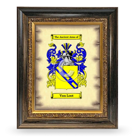 Van Loot Coat of Arms Framed - Heirloom